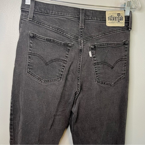 Levi's Silvertab High Waisted Mom Jean Black Jeans Womens Size 30x27 Baggy Dark - Picture 7 of 11